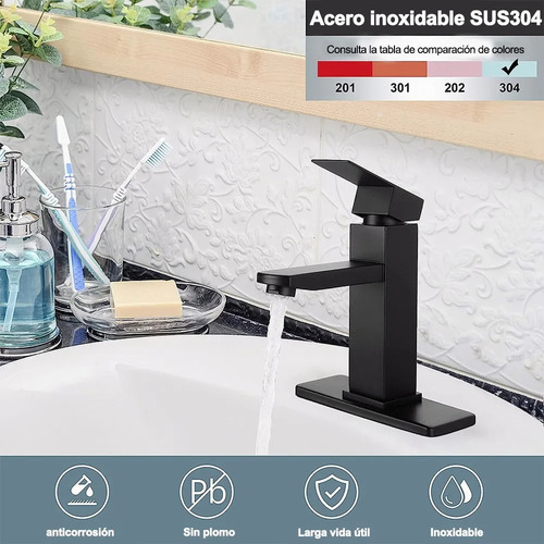 Lavabo Grifo Baño Llave Monomando Fregadero Inoxidable