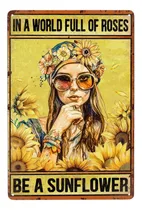 Comprar Letrero Metálico Vintage Girasol Decoración Retro Para Hogar