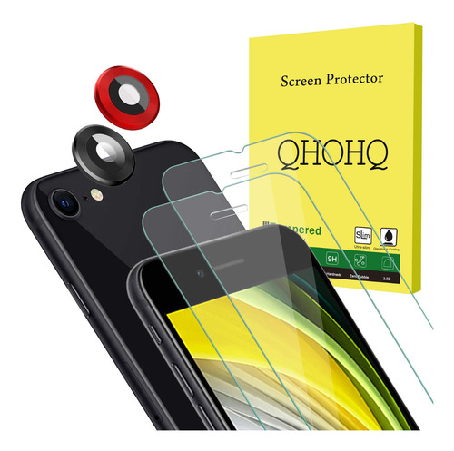 Qhohq Pack Protector Pantalla Para iPhone Unidad Lente Hd