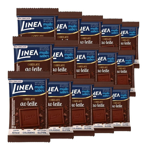 Chocolate Linea Diet Zero Açúcar Ao Leite 15 Barras 13g