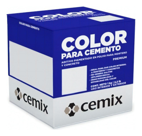 Color Para Cemento Pigmento Café Chocolate 1 Kilogramo Cemix