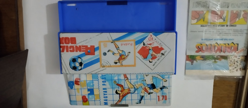 Cartuchera Retro Vintage Fútbol Azul