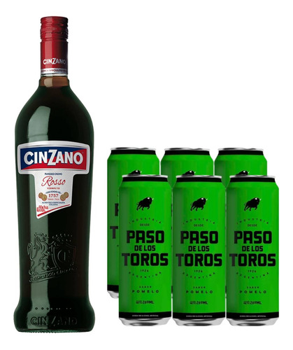 Aperitivo Cinzano Rosso + Paso De Los Toros Pomelo 269ml X6