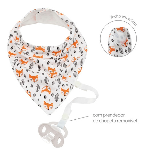 Imagem 3 de 8 de Bandana Bebe Menino Menina C/ Prendedor Chupeta Envio 24h