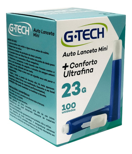 Auto Lanceta G-tech 23g Caixa Com 100 Unidades