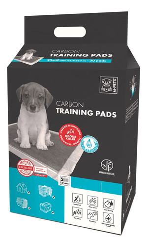 M-pets Carbon Training Pads - 15 Unidades 60x60 Cm