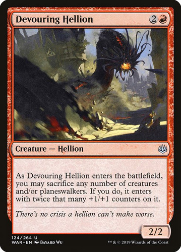 Carta Magic Devouring Hellion War Of The Spark Mtg