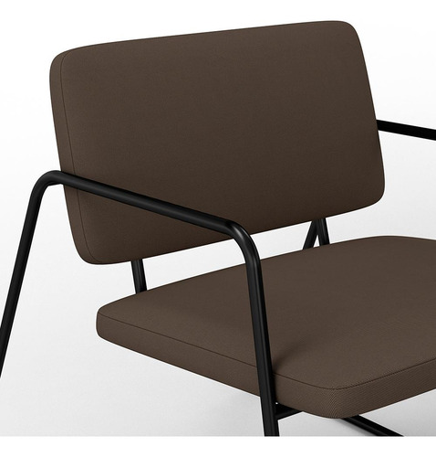 Namoradeira Decorativa Sintra Estilo Industrial Pto/marrom Cor Preto Fosco/suede Marrom Desenho Do Tecido Liso