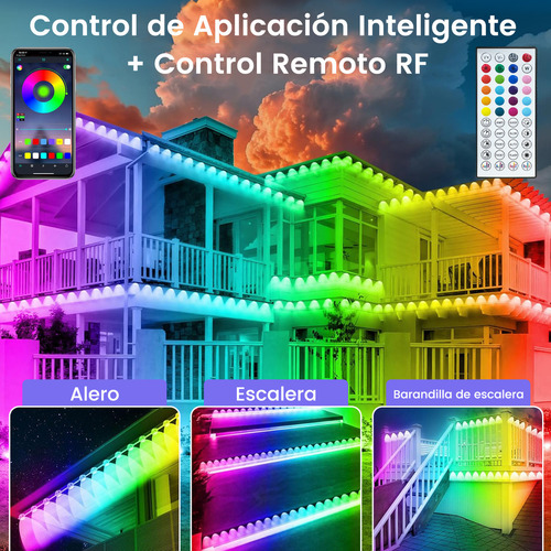 Luz Decorativa Rgb Para Alero 18m 30 Perlas De Lámpara Ip67