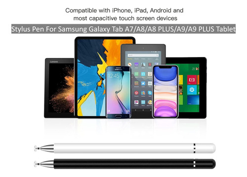 2pcs Pen De Lápiz 2-en-1 Para Samsung Galaxy Tab A, Tab A7 Y