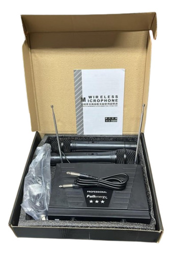 Microfóno Inalámbrico Vhf Base Doble Y Control Volumen K-909 Color Negro