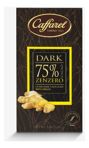 Caffarel Chocolate Italiano Premium Extra Dark 75% Jengibre