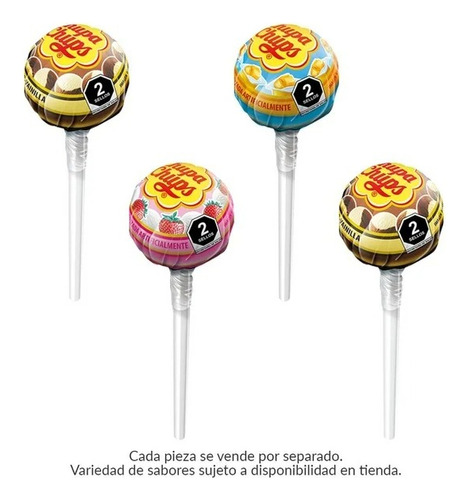 2 Pza Paleta De Caramelo Macizo Chupa Chups Cremosa Fresas C