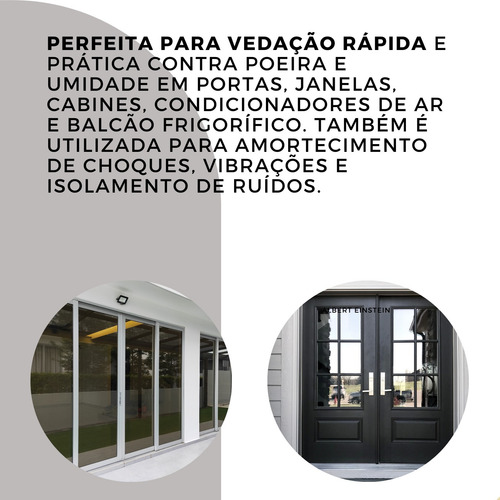 Fita Espuma Vedação 19mm X 5m Autoadesiva Adere Cor Cinza