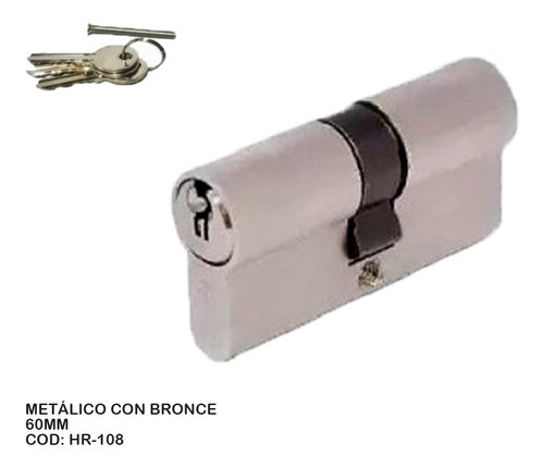 Cilindro De Cerradura De Metalico Con Bronce Hr-108 60 Mm