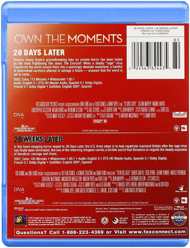 Imagen 2 de 3 de Blu-ray 28 Days Later + 28 Weeks Later / Exterminio 1 & 2