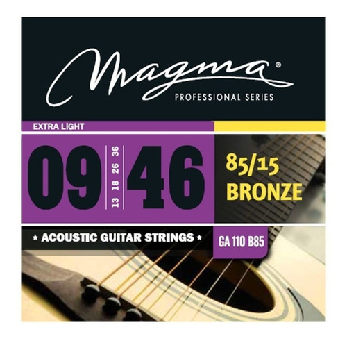 Encordado Cuerdas Guitarra Acústica Magma 009 Bronze 85-15