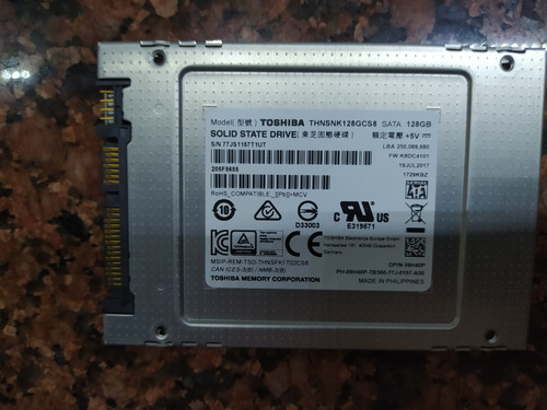 Disco Sólido Ssd 128 Gb. Toshiba. Usado.