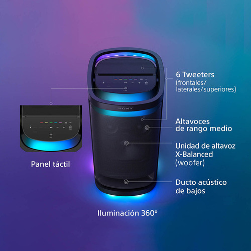 Parlante Portátil Bluetooth Inalámbrico Sony Srs-xv900 Color Negro