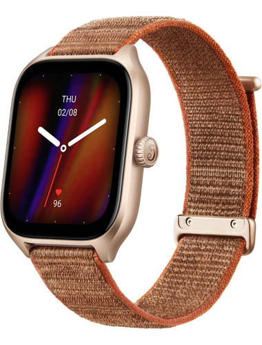 Amazfit Gts 4  Cor Da Pulseira Autumn Brown Bateria 8 Dias Com Alexa E Gps