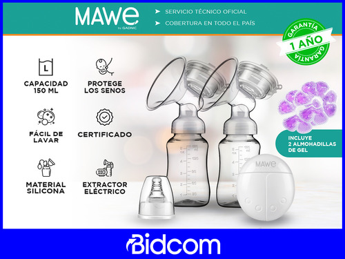 Extractor Leche Materna Eléctrico Automático Kit Doble 150ml