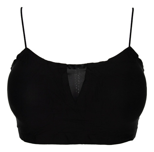 2 Sostén Sujetador Bralette De Malla Top Liso Cuello V Mujer