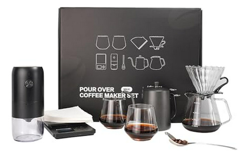 Kit De Café Pour Over Con Hervidor Y Molinillo Eléctrico