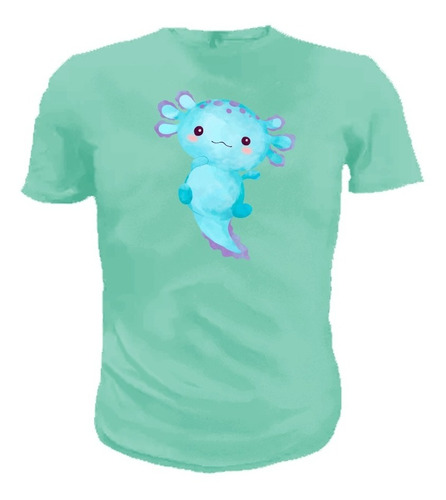 Playera Ajolote Acuarela Azul  Adultos Y Niños Difer Colores