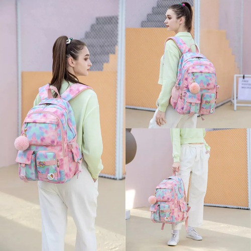 Mochila Para Adolescentes Y Estudiantes De Secundariamochila De Estudiante De Dibujos Animados De Gran Capacidad, Temporada De Vuelta Al Cole