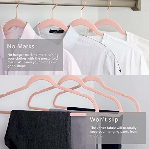 Perchas Premium Terciopelo X30u Rosado Blush/oro Rosa