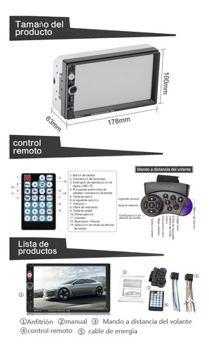 Imagen 9 de 9 de Mirror Link Bt Bluetooth Car Audio 7 Pulgadas 7023b
