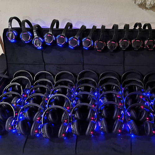 Auriculares Inalámbricos Silent Disco Led Con Luz Intermiten