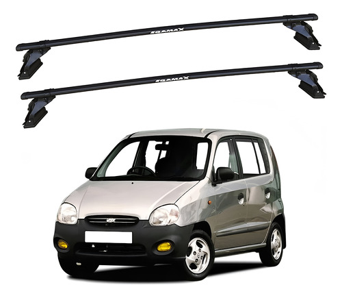 Barras De Techo Eqmax Acero Hyundai Atos 2000-2003 Negro