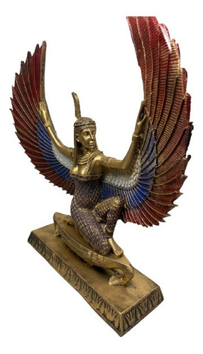 Estátua Deusa Maat - Decoração Resina Cor Dourado