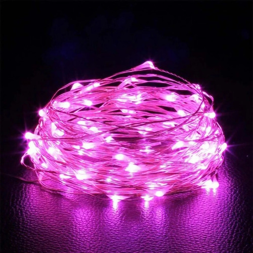 Luz De Fada Led Fio De Led Para Balão Rosa 3 Metros Pilha