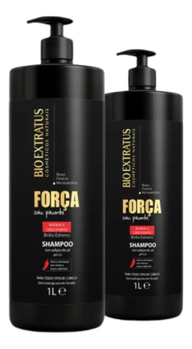 Kit 1 Shampoo Condicionador Força Com Pimenta 1l