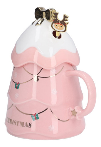 Taza De Cerámica En Forma De Árbol De Navidad Con Tapa