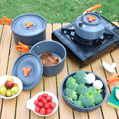 Juego De Utensilios De Cocina Para Acampar Con Bolsa De