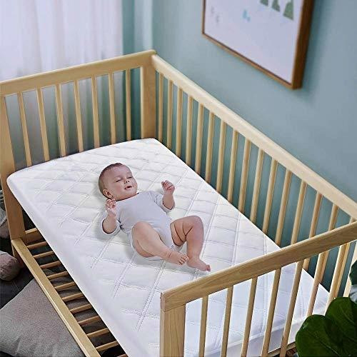 Protector Para Colchon De Cuna Impermeable 52x28 Pulgadas Blanco Liso Cuna