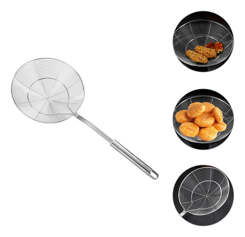 Colador Fried Strainer De Acero Inoxidable, Tamaño Grande