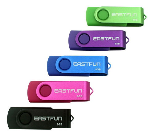 Eastfun Paquete De 5 Unidades Flash Usb De 8 Gb Usb 2.0 Flas
