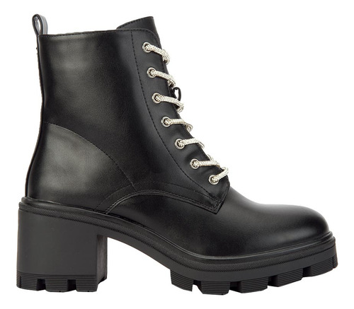 Bota Militar Tacon Medio Belinda Peregrin Negro Mujer 2913