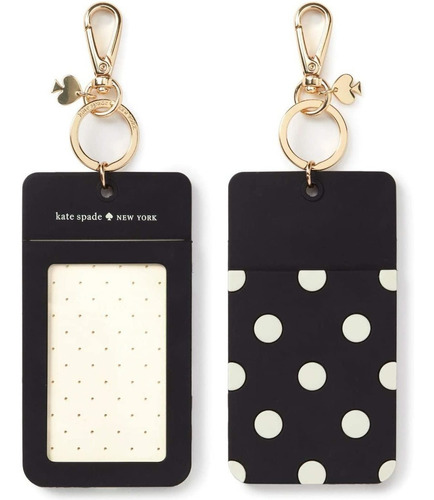 Llavero Porta Credencial Negro Con Lunar Kate Spade New York