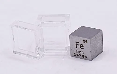 Cubo Acrilico C Elemento Tabla Periodica 10mm Hierro Fe