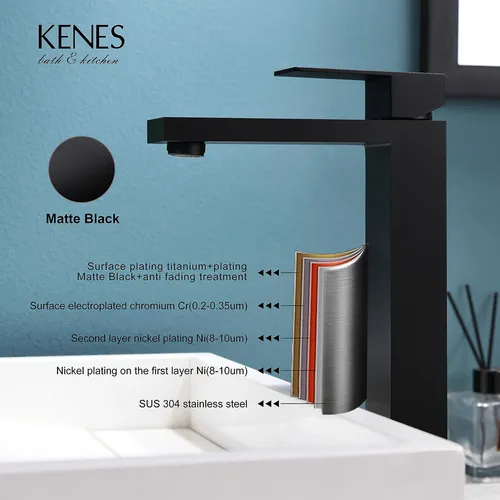 Canilla C/drenaje Para Baño 25cm Negro