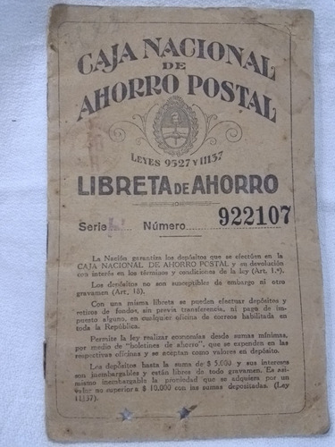 Libreta De Ahorro Postal (1924)