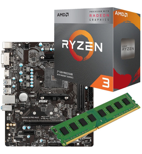 Combo Pc Gamer Amd Ryzen 3 3200g + A320 + 16gb Ddr4 Martinez