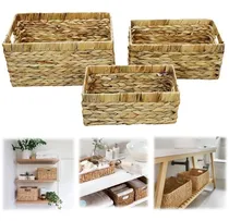 Comprar Set X 3 Cestos Organizadores Canastos Seagrass Mimbre Yute 
