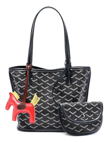 Bolsa Tote Go-yard Mediana A Rayas, Negro