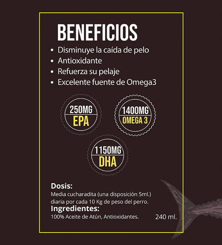 Imagen 2 de 3 de Aceite Mutt De Atún Silvestre Para Croquetas